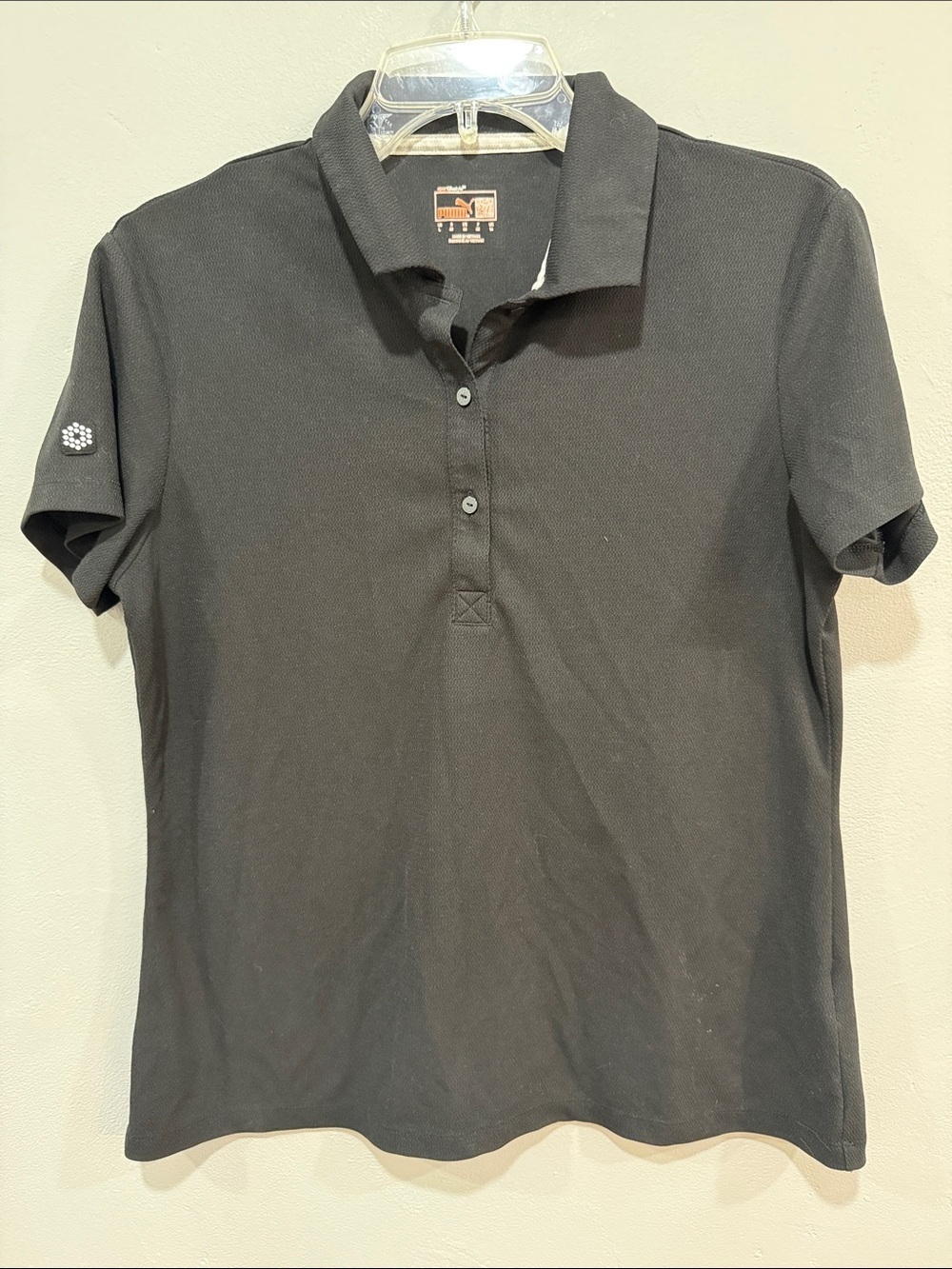 Puma black athletic dry cell collar shirt polo golf tennis active size large